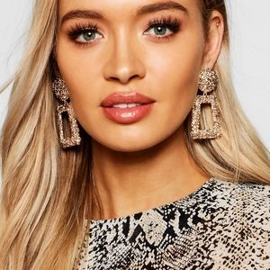 Mini Gold Vintage Metal Drop Earrings